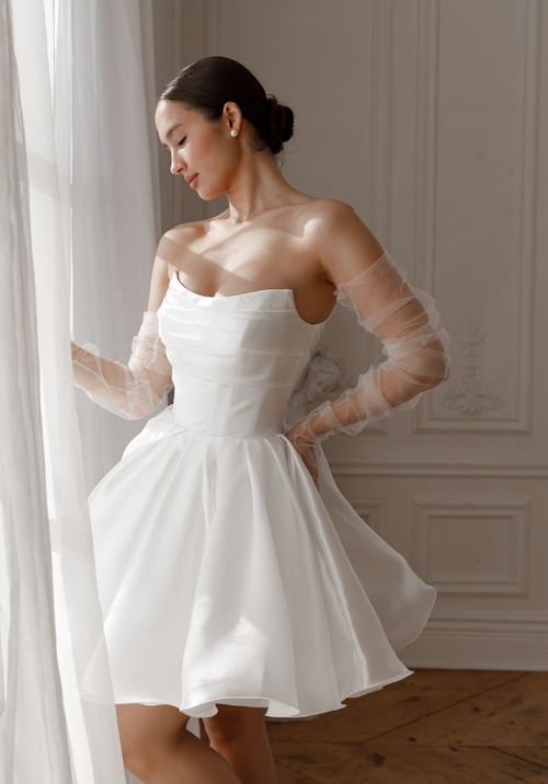 Short Wedding Dress Fiorelia Silk, Olivia Bottega