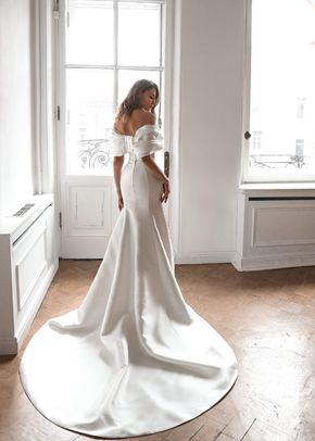 Mikado Off-The-Shoulder Wedding Dress Jacqueline With Detachable Skirt, Olivia Bottega