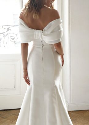 Mikado Off-The-Shoulder Wedding Dress Jacqueline With Detachable Skirt, Olivia Bottega