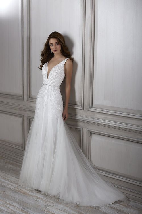Frances Aline Wedding Dress by Adrianna Papell Platinum