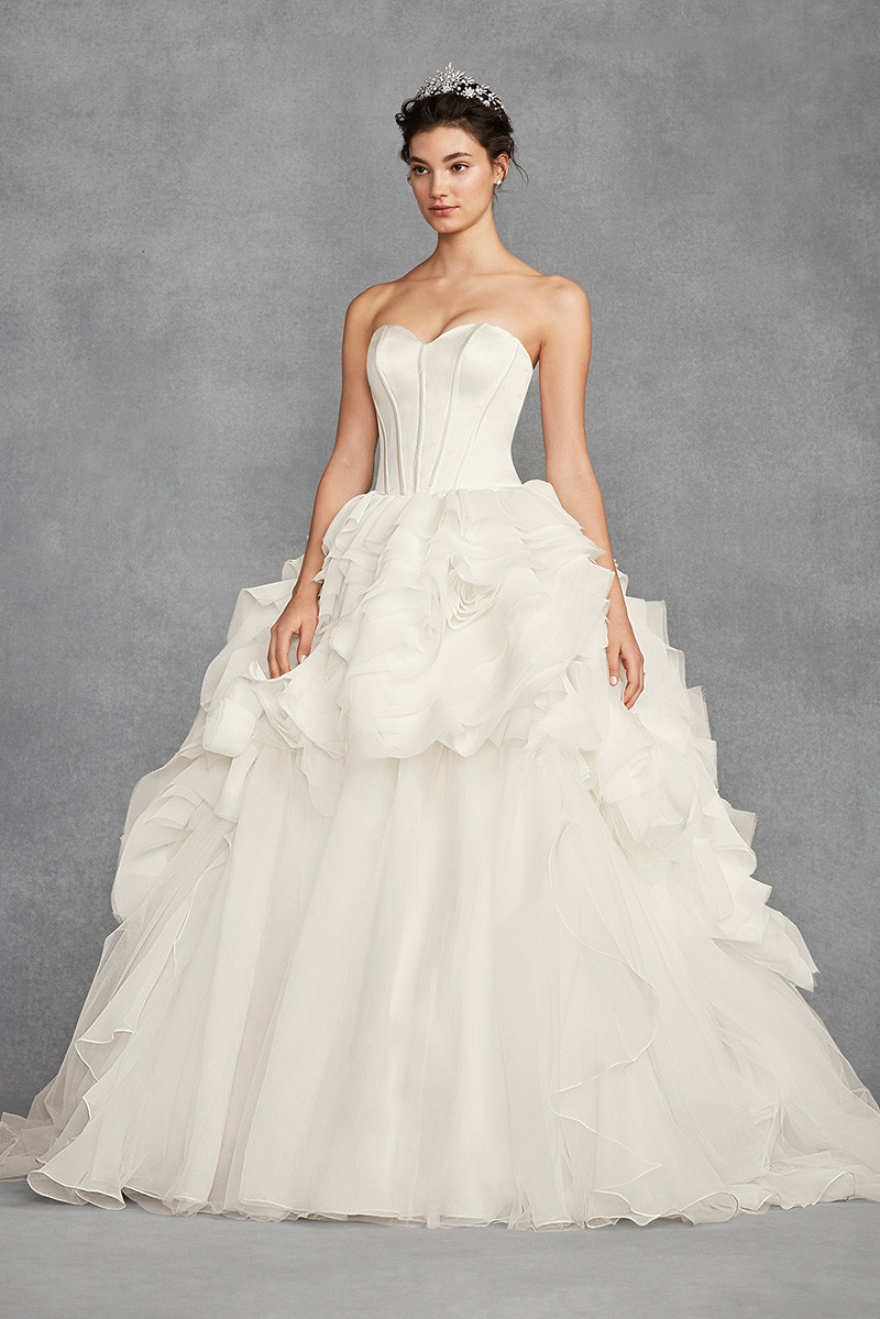 White By Vera Wang VW351411 Ball Gown Wedding Dress By David s Bridal WeddingWire