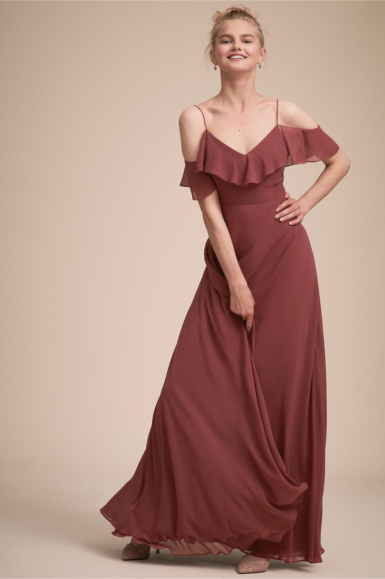 Mila Dress  Cinnamon  Rose  A line Bridesmaid  Dress  by 