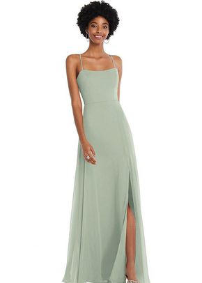 1500 Series - Scoop Neck Convertible Tie-Strap Maxi Dress with Front Slit - 1559, 4457