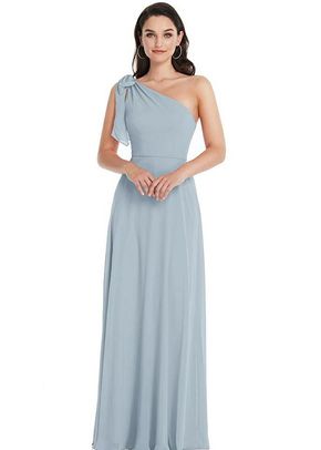 Draped One-Shoulder Maxi Dress with Scarf Bow - 1561, 4457