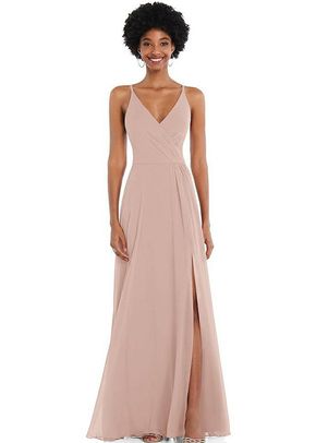 Faux Wrap Criss Cross Back Maxi Dress with Adjustable Straps - 1557, Dessy Group
