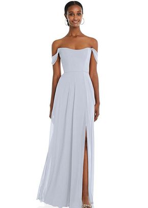 Off-the-Shoulder Basque Neck Maxi Dress with Flounce Sleeves - 1560, 4457