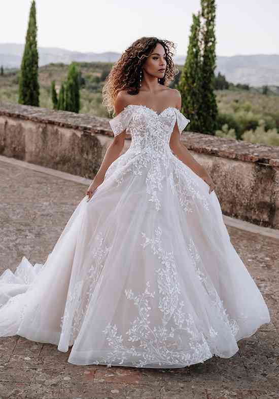 Buy Aline Wedding Dress Daisy Cathedral Wedding Dress Ivory Online in  India  Etsy