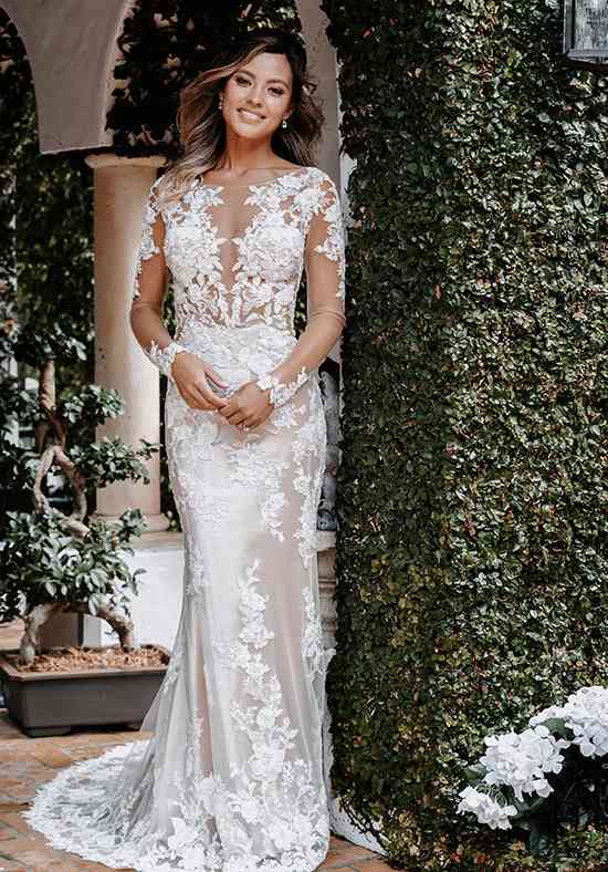 Illusion Sleeves Wedding Dress Photos 