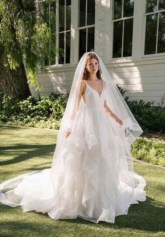 pearl a line dress A-Line Sheer Long Sleeves Illusion Pearl Bodice Wedding Dress EU42 main image 0
