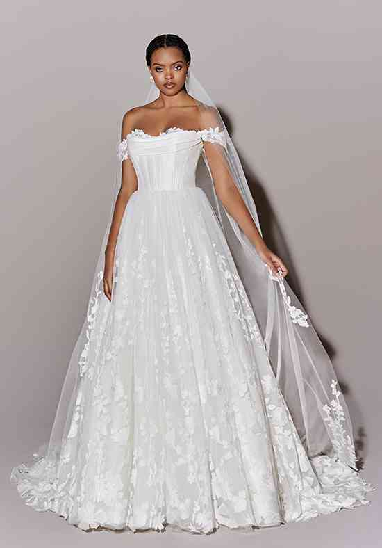 Wedding dress cheap with petals