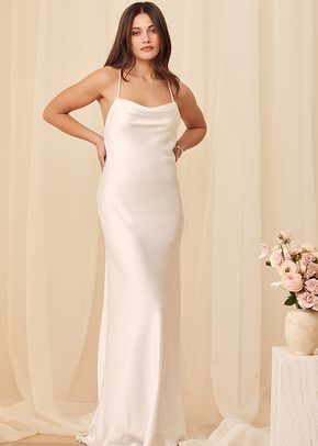 Connected At Heart White Satin Cowl Neck Lace-Up Maxi Dress, 4413