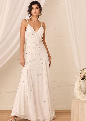 Radiant Devotion White Beaded Sleeveless Maxi Dress, Lulus Bridal