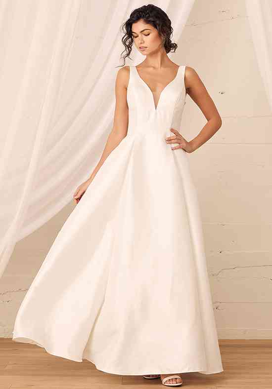 lulus v neck trumpet gown