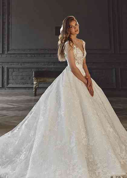 Lace Wedding Dress OB7962 (whole) with Long Sleeves – Olivia Bottega