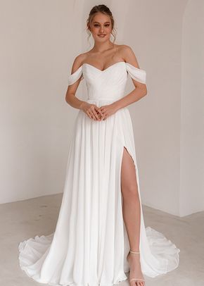 Chiffon Wedding Dress Marit With High Leg Slit, 4491