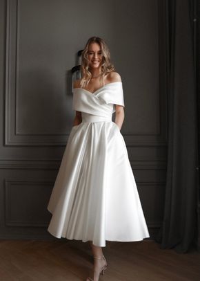 Satin Midi Wedding Dress Cameron, 4491
