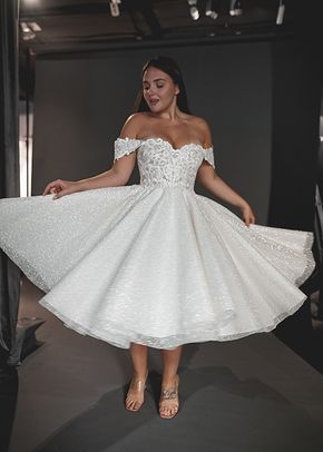 Tea Length Lace Wedding Dress Elise, 4491