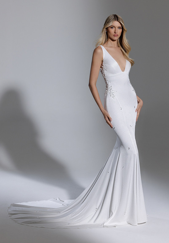 4956T Flared Cut Fit N Flare Wedding Dress By Pnina Tornai For