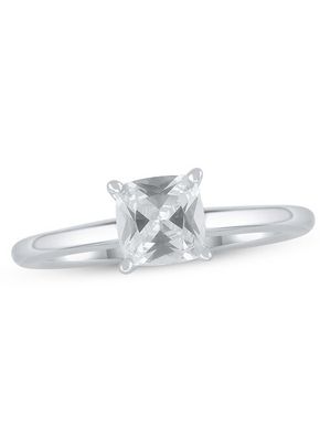Lab-Created Diamonds by KAY Solitaire Ring 1 ct tw Cushion-cut 14K White Gold, 4454