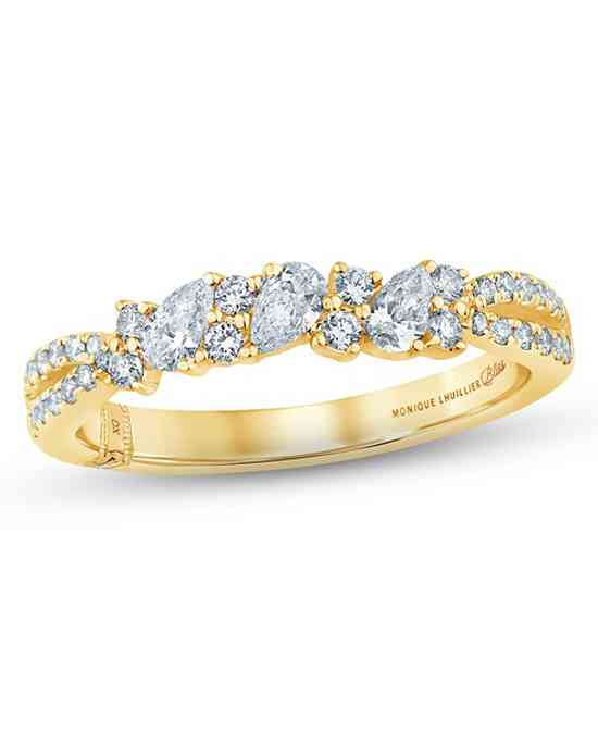 Diamond anniversary rings yellow on sale gold