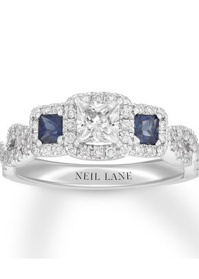 Neil Lane Diamond/Sapphire Engagement Ring 7/8 ct tw 14K Gold, 4454
