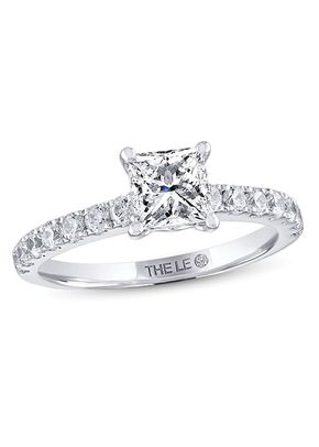 THE LEO Diamond Engagement Ring 1-3/8 ct tw Princess & Round-cut 14K White Gold, 4454