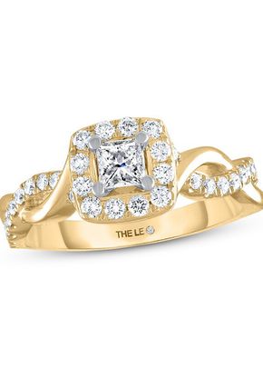 THE LEO Diamond Engagement Ring 3/4 ct tw Princess & Round-cut 14K Yellow Gold, 4454
