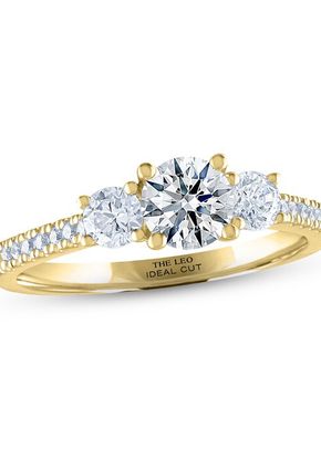 THE LEO Ideal Cut Diamond Three-Stone Engagement Ring 1 ct tw 14K Yellow Gold, 4454
