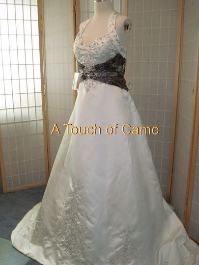 a touch of camo wedding dresses