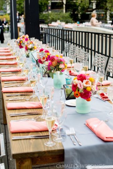 colorful geometric tablescape by chicago wedding f