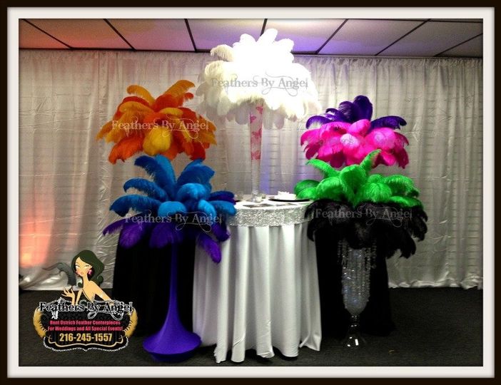Feathers By Angel-Rent Ostrich Feather Centerpieces