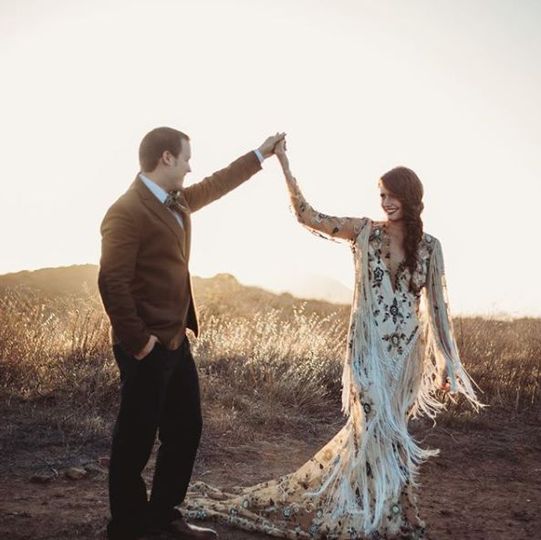 Newlyweds in the field