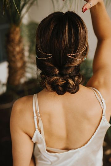Low braided bun/jewlery