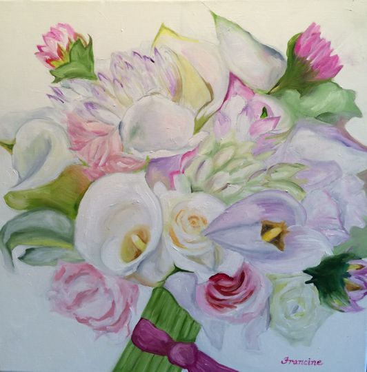 Custom Bridal Bouquet Paintings by Francine