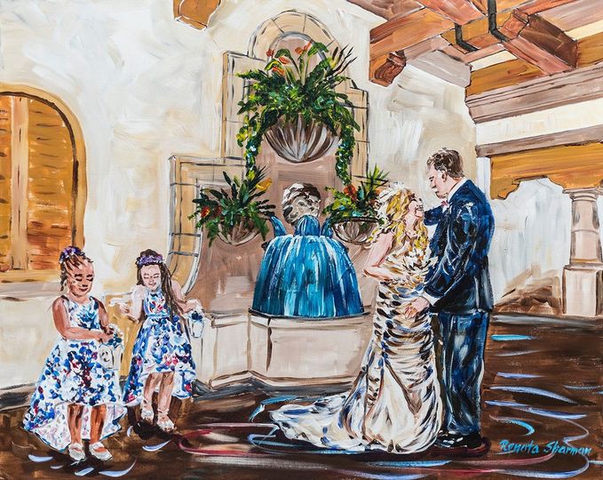 Live Event Painting By Renata Ceremony Music Richardson Tx Weddingwire