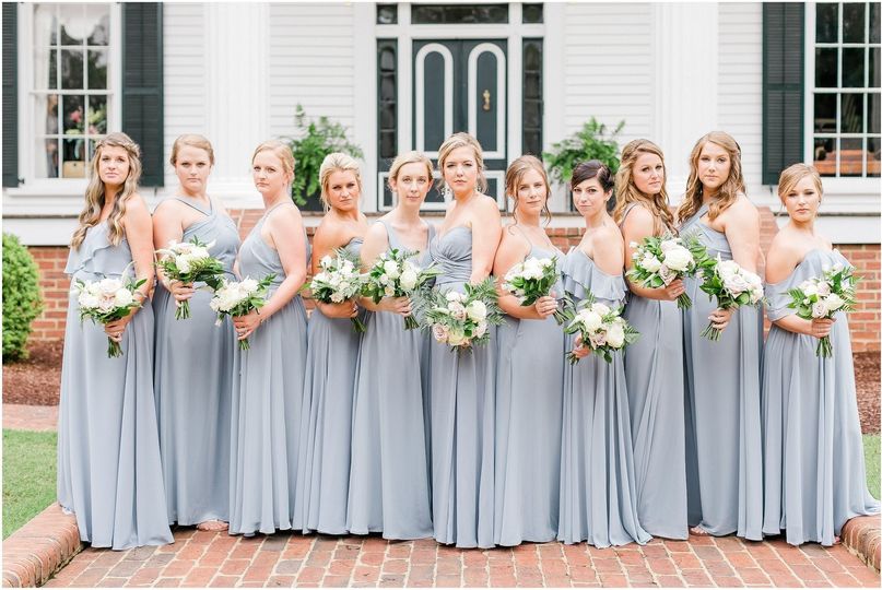 fog blue bridesmaid dresses