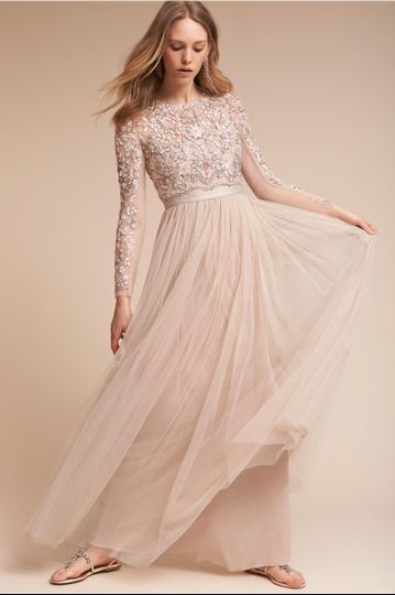 Needle + Thread	BHLDN Rhapsody Dress		An airy, tulle skirt floats effortlessly from ceremony to...