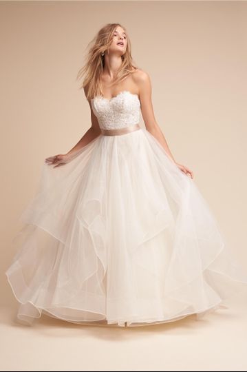 Etoile	BHLDN Stasia Gown		Hundreds of petite sequins are meticulously hand-sewn in linear Art...
