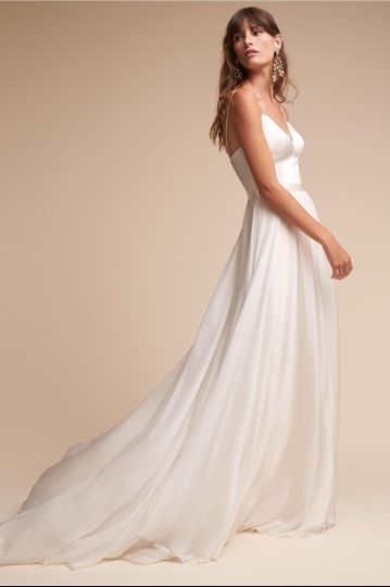 Watters 	BHLDN Rowena Gown		This stunning ballgown design features a corset bodice embellished...