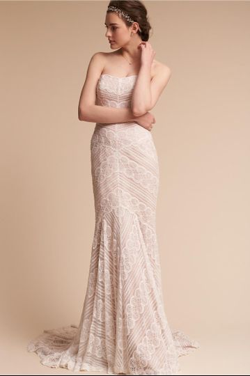 WTOO by Watters	BHLDN Savannah Gown		This lace gown captivates from every angle with an...