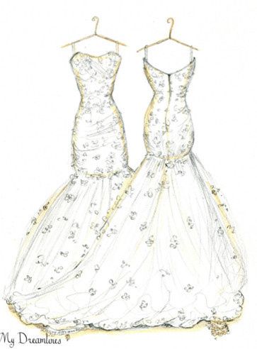 Dreamlines Personalized Wedding Dress Sketch - Favors & Gifts - O ...