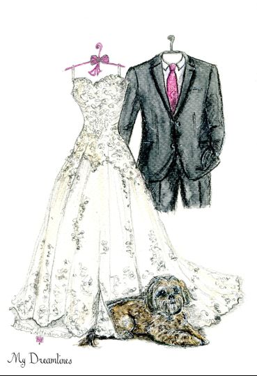 Dreamlines Personalized Wedding Dress Sketch
