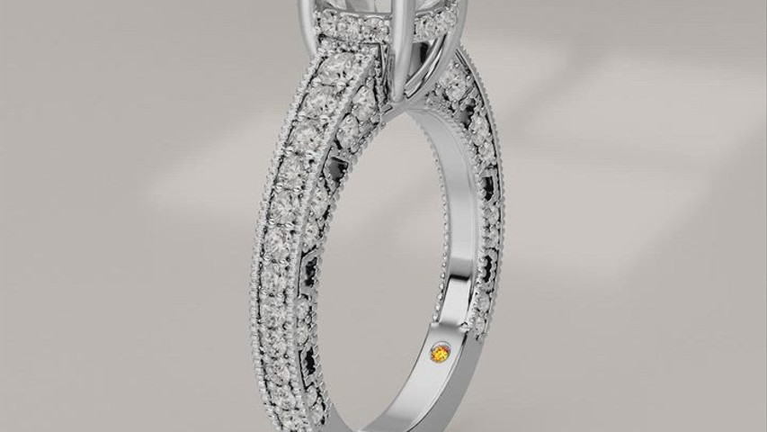Myrra Lab Grown Vintage Inspired Pavé Diamond Engagement Ring