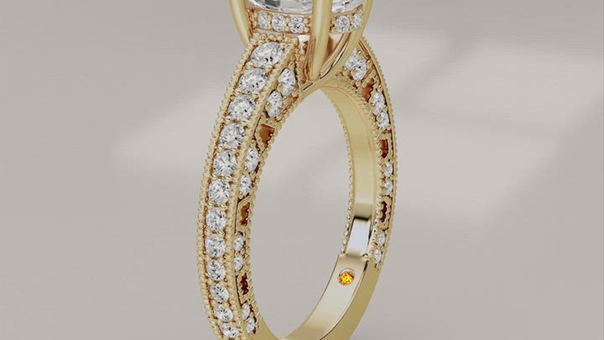 Myrra Lab Grown Vintage Inspired Pavé Diamond Engagement Ring