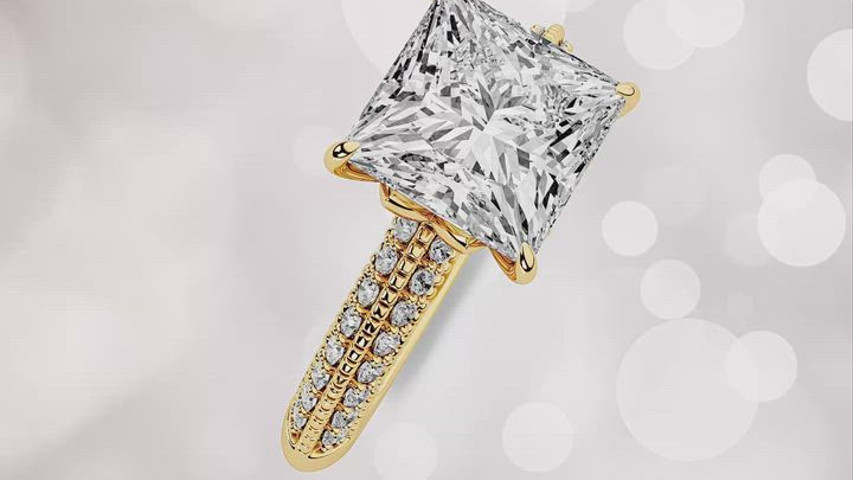 Aether Vintage Inspired Lotus Basket Lab Diamond Engagement Ring