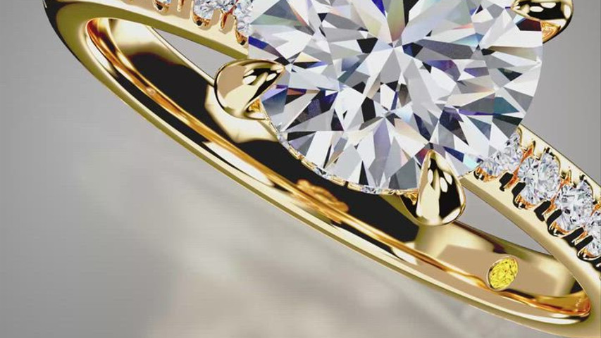 Aurelia Three Quarter Coverage Hidden Halo Lab Diamond Engagement Ring