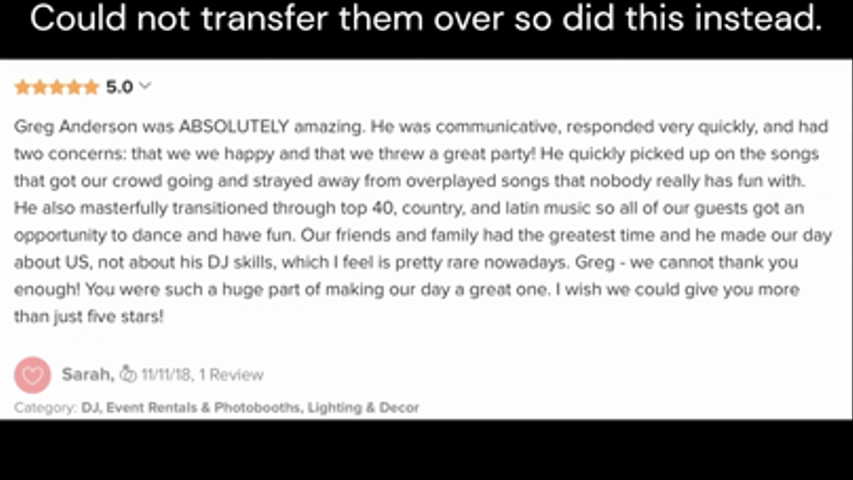 WW reviews from my time at LF