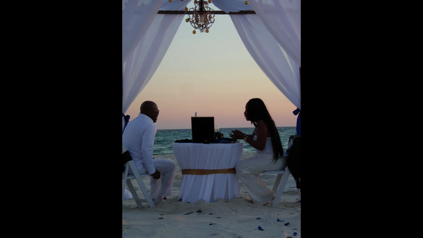 8th pole arch set up on the beach 