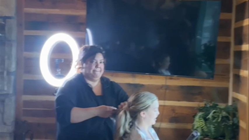 Makeup and hairstyle for wedding party of 9