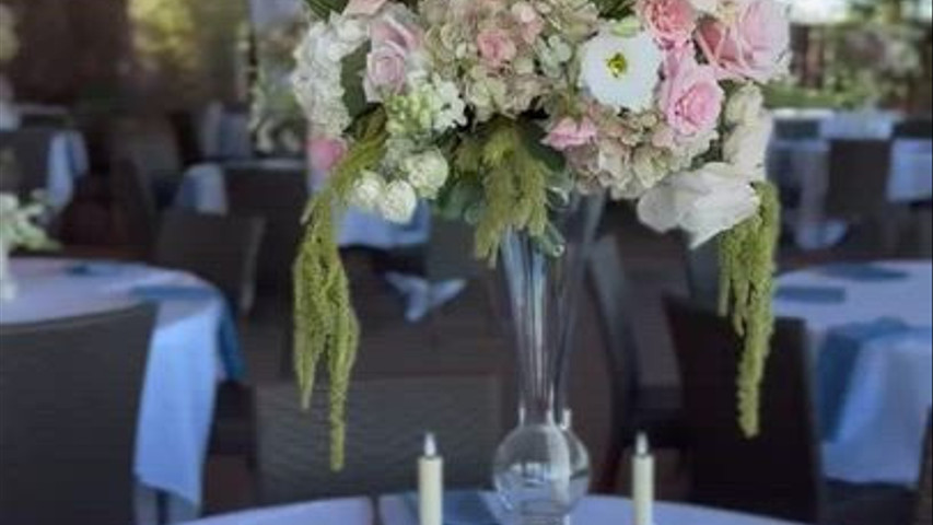 Tall glass centerpieces